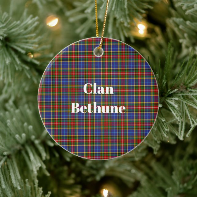 Clan Bethune Tartan Keramik Ornament (Baum)