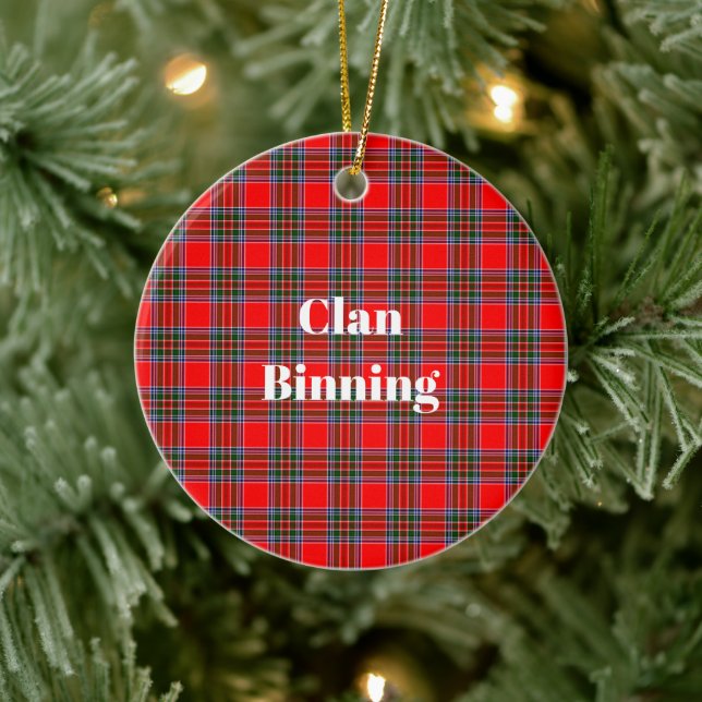 Clan Binning Tartan Keramik Ornament (Baum)