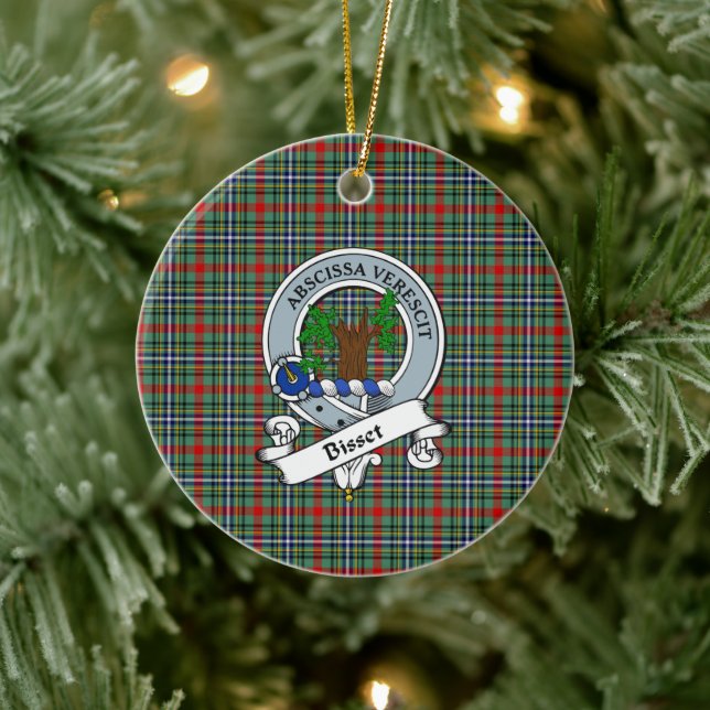 Clan Bisset Abzeichen Tartan Kariert Keramik Ornament (Baum)