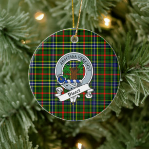 Clan Bisset Pattern Abzeichen Tartan Kariert Keramik Ornament