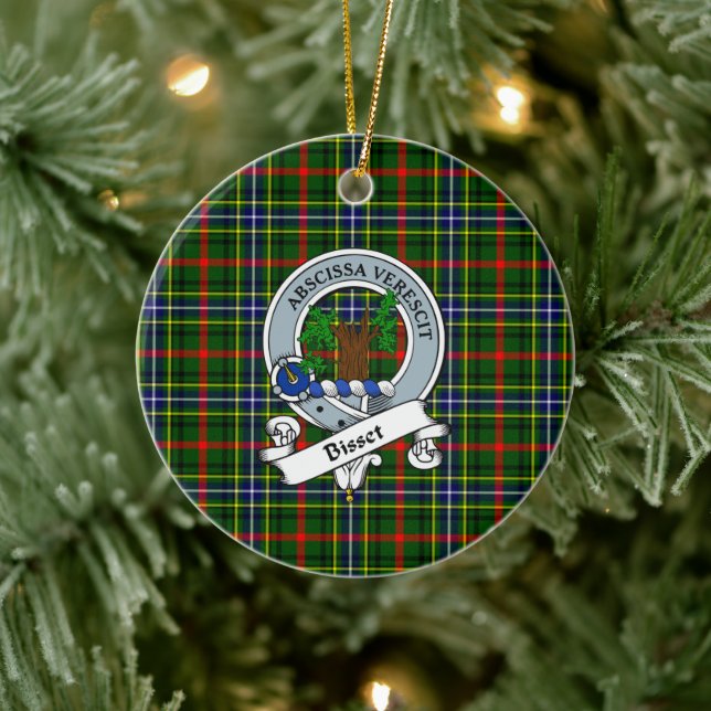 Clan Bisset Pattern Abzeichen Tartan Kariert Keramik Ornament (Baum)