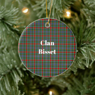 Clan Bisset Tartan Keramik Ornament