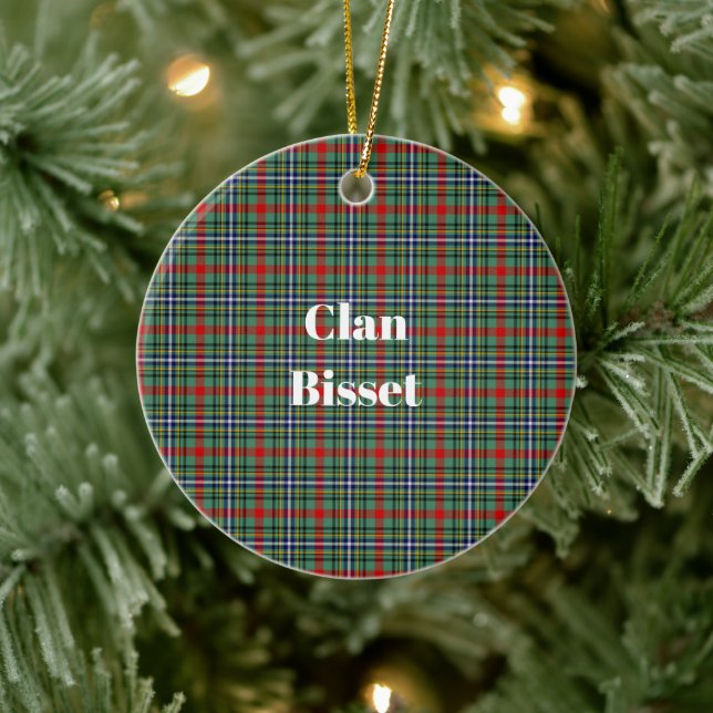 Clan Bisset Tartan Keramik Ornament (Baum)