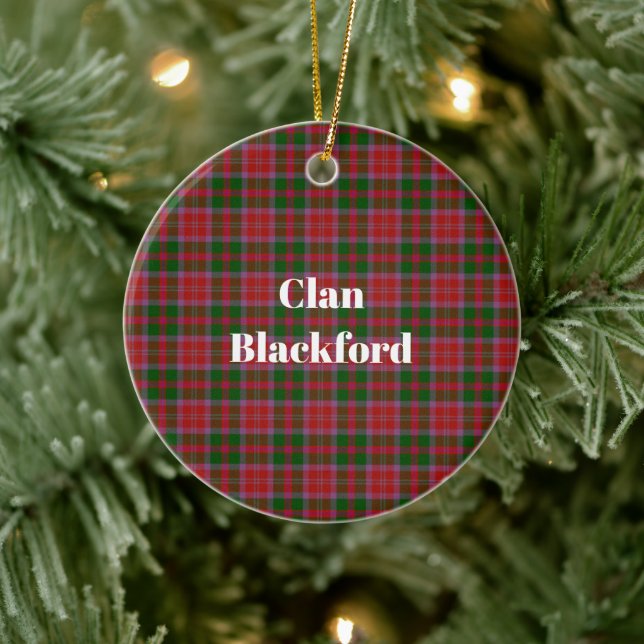 Clan Blackford Tartan Keramik Ornament (Baum)