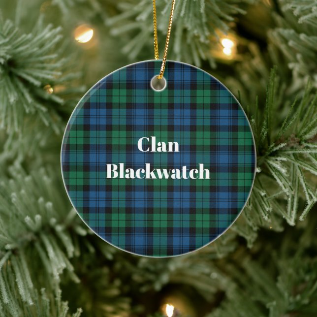 Clan Blackwatch Ancient Tartan Keramik Ornament (Baum)
