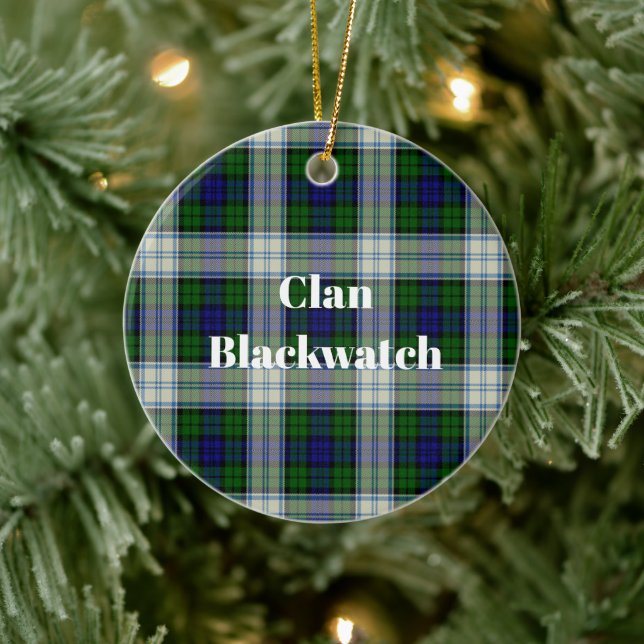 Clan Blackwatch Dress Modern Tartan Keramik Ornament (Baum)
