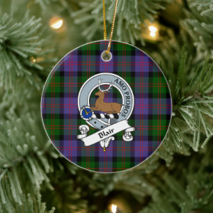 Clan Blair Modernes Abzeichen Tartan Kariert Keramik Ornament