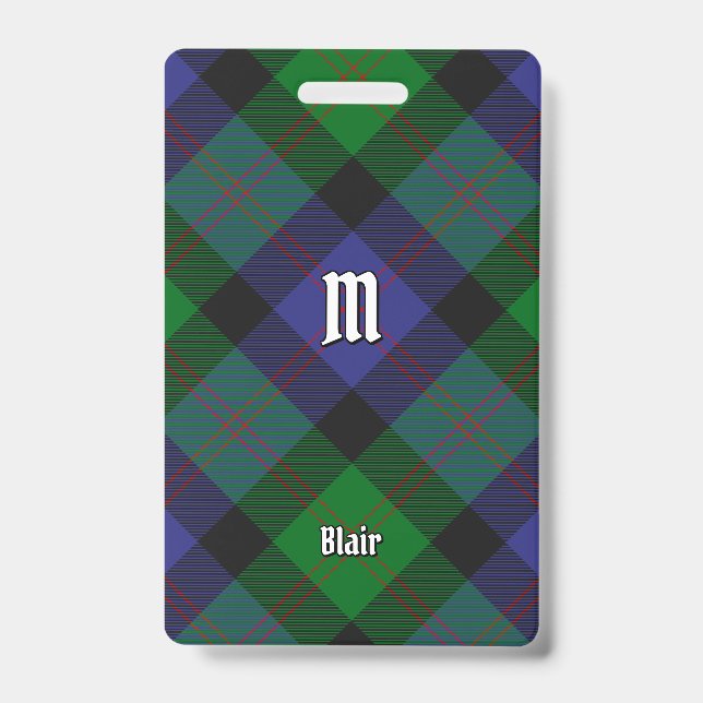Clan Blair Tartan Abzeichen Ausweis (Vorderseite)