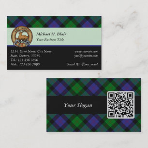 Clan Blair Tartan Business Card Visitenkarte