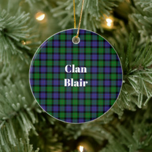 Clan Blair Tartan Keramik Ornament