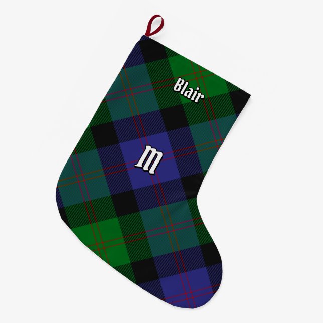 Clan Blair Tartan Weihnachts-Strumpf Großer Weihnachtsstrumpf (Vorderansicht (hängend))