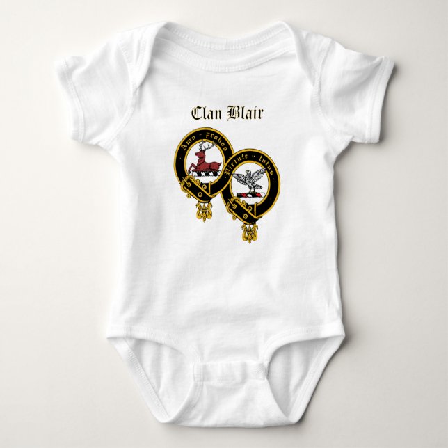 Clan Blair Wappen mit Name Baby Jumper Strampler (Vorderseite)