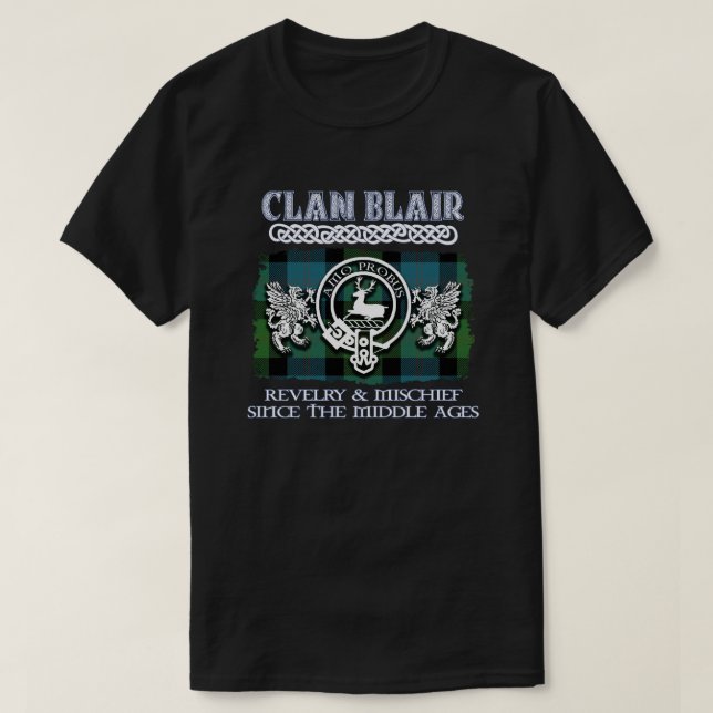 Clan Blair Wappen Schottischer Clan Schottischer N T-Shirt (Design vorne)