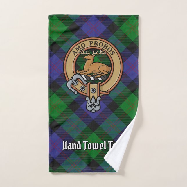 Clan Blair Wappen über Tartan Badhandtuch Set (Handtuch)