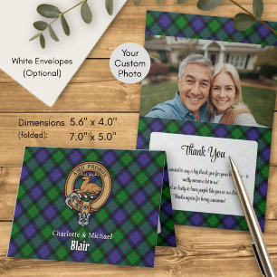 Clan Blair-Wappen über Tartan Einladung