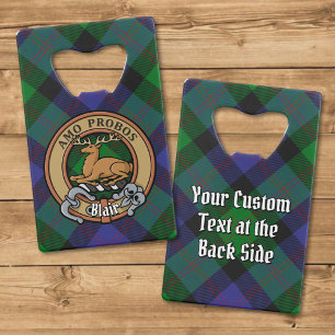 Clan Blair Wappen über Tartan Geldbeutel Flaschenöffner