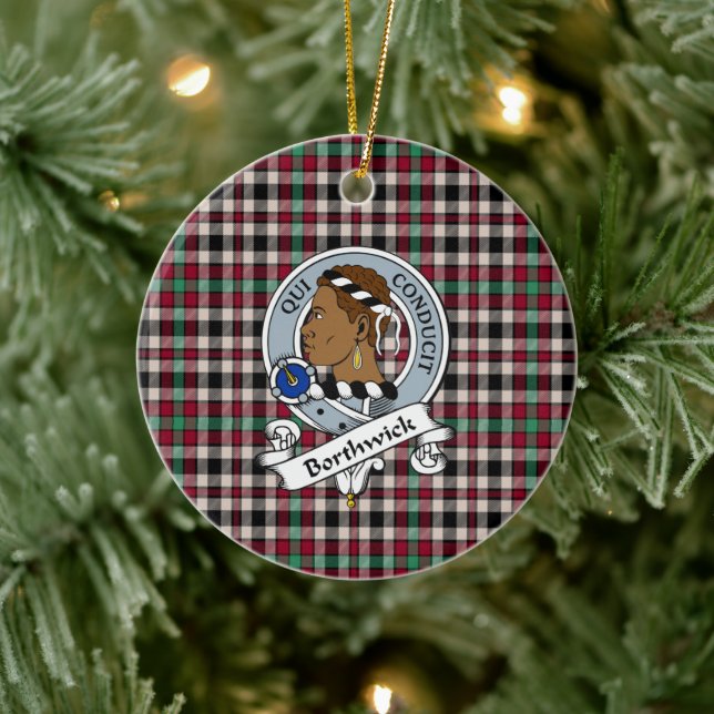 Clan Borthwick Ancient Abzeichen Tartan Kariert Keramik Ornament (Baum)