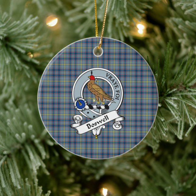 Clan Boswell Abzeichen Tartan Kariert Keramik Ornament (Baum)
