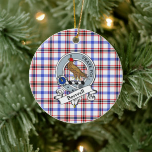 Clan Boswell Modern Badge Tartan Plaid Keramik Ornament