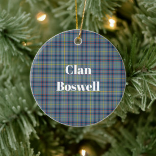Clan Boswell Tartan Keramik Ornament