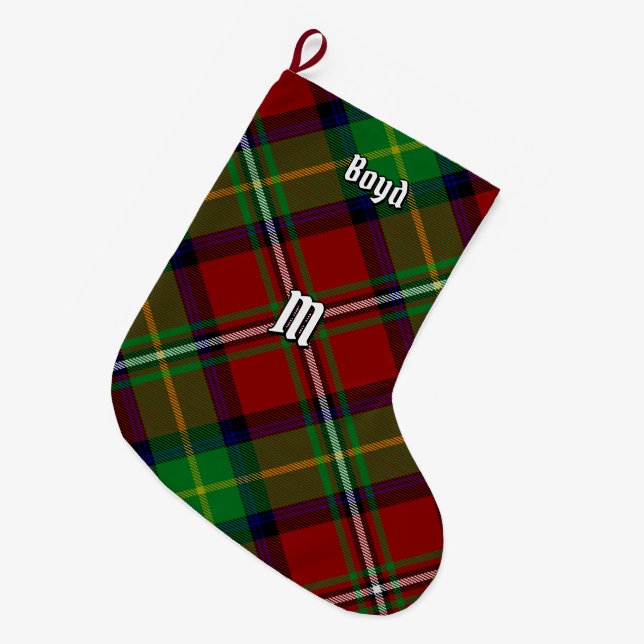 Clan Boyd Tartan Großer Weihnachtsstrumpf (Vorderansicht (hängend))