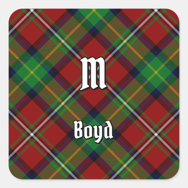 Clan Boyd Tartan Quadratischer Aufkleber (Vorderseite)