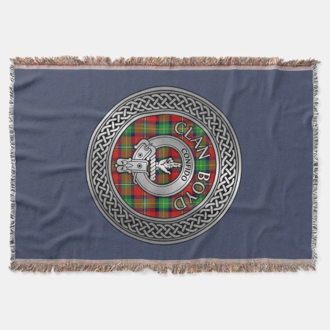 Clan Boyd Wappen & Tartan Knot Decke (Vorderseite)