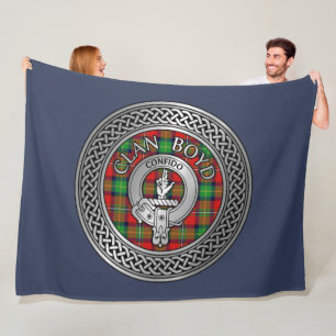 Clan Boyd Wappen & Tartan Knot Fleecedecke