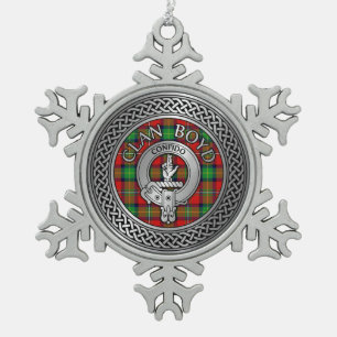 Clan Boyd Wappen & Tartan Knot Schneeflocken Zinn-Ornament