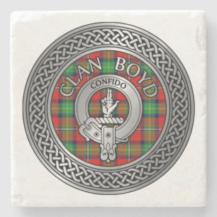 Clan Boyd Wappen & Tartan Knot Steinuntersetzer