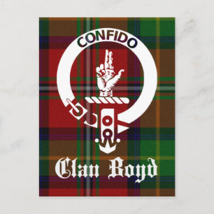 Clan Boyd Wappen Tartan Postkarte