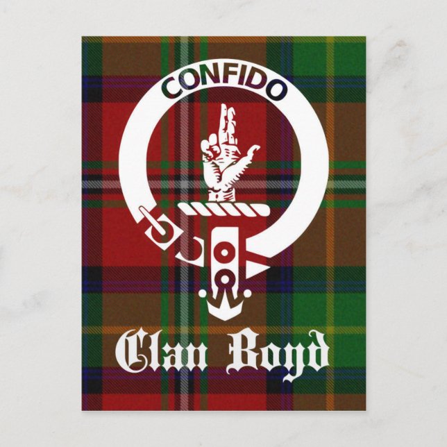 Clan Boyd Wappen Tartan Postkarte (Vorderseite)