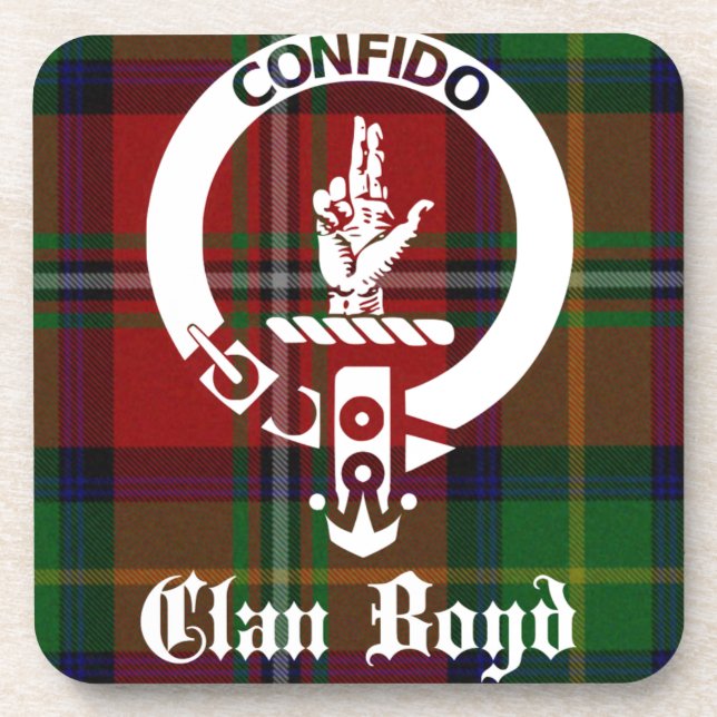 Clan Boyd Wappen Tartan Untersetzer (Vorderseite)