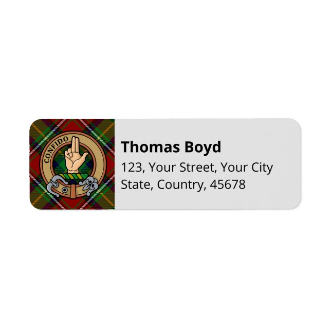 Clan Boyd Wappen über Tartan (Vorne)