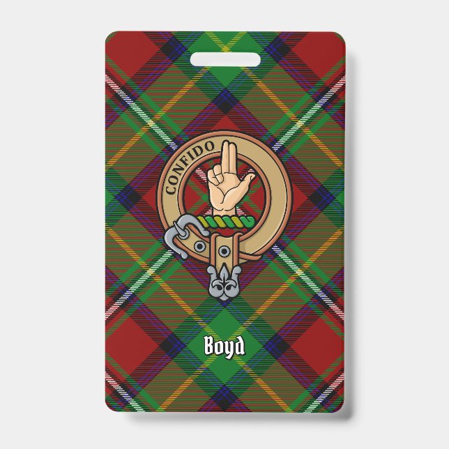 Clan Boyd Wappen über Tartan Ausweis (Vorderseite)