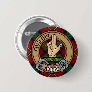Clan Boyd Wappen über Tartan Button
