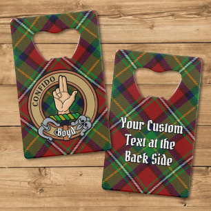 Clan Boyd Wappen über Tartan Geldbeutel Flaschenöffner