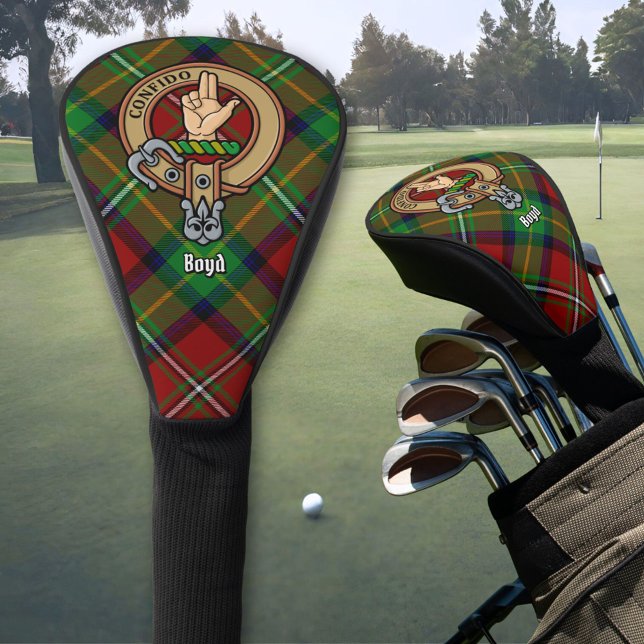Clan Boyd Wappen über Tartan Golf Headcover (Von Creator hochgeladen)