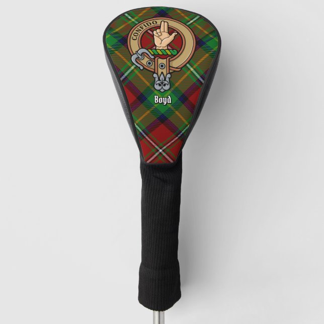 Clan Boyd Wappen über Tartan Golf Headcover (Vorderseite)