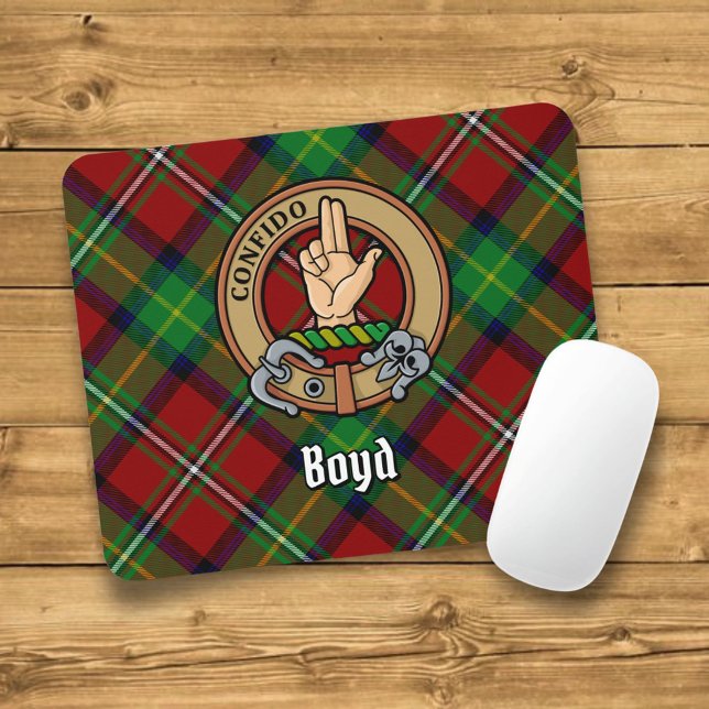 Clan Boyd Wappen über Tartan Mousepad (Von Creator hochgeladen)