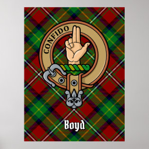 Clan Boyd Wappen über Tartan Poster