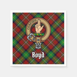 Clan Boyd Wappen über Tartan Serviette