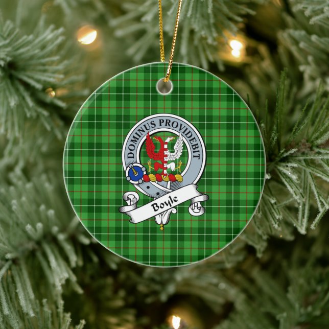 Clan Boyle Abzeichen Tartan Kariert Keramik Ornament (Baum)