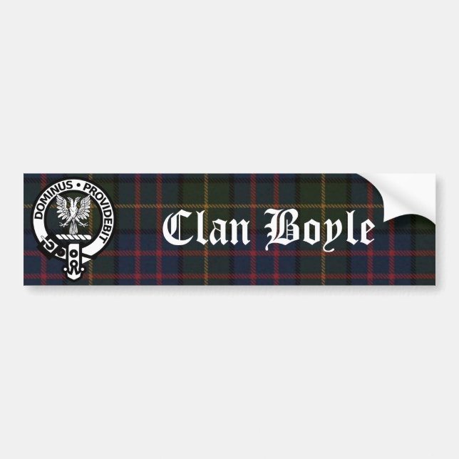Clan Boyle Wappen & Tartan Autoaufkleber (Vorne)