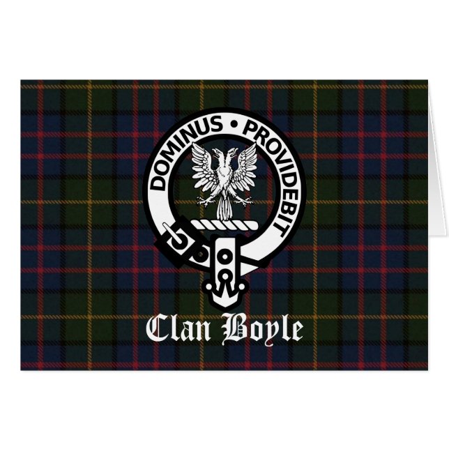 Clan Boyle Wappen & Tartan Greeting Card (Vorderseite (Horizontal))
