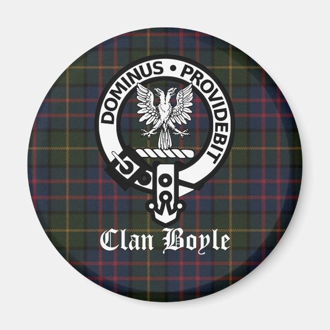 Clan Boyle Wappen & Tartan Magnet (Vorne)