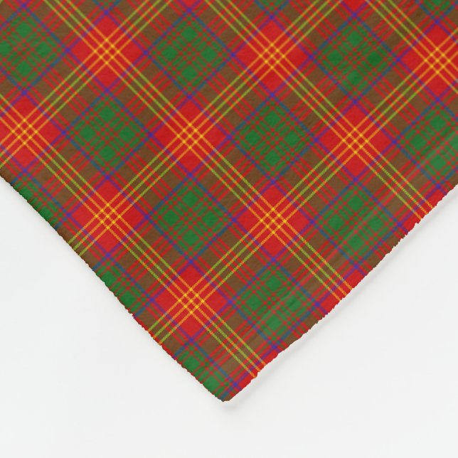 Clan brennt Tartan Fleecedecke (Ecke)
