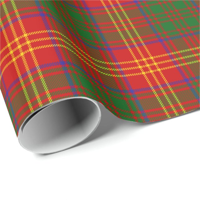 Clan brennt Tartan-kariertes Muster Geschenkpapier (Rolleneckpunkt)