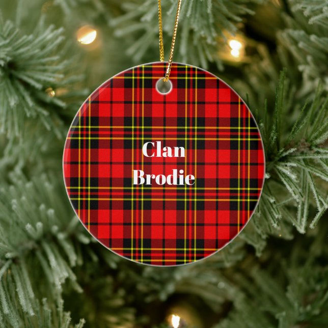 Clan Brodie Modern Tartan Keramik Ornament (Baum)
