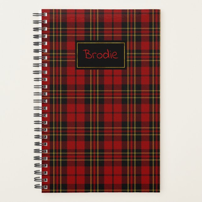 Clan Brodie Tartan Kariert Planner Planer (Vorderseite)